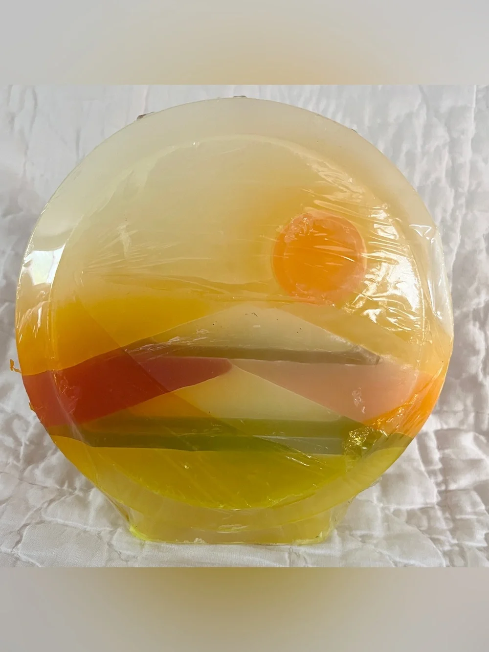 NEW Vintage Weeping Earth Candle By Firecraft Santa Fe NM Yellow Orange 70s 6”